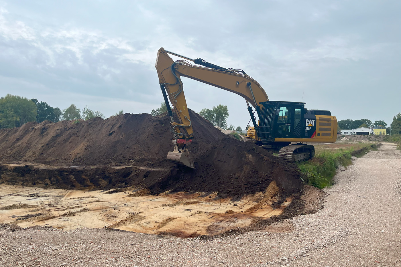 Bagger Fläche abgezogen